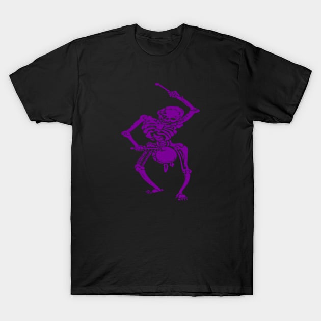Civil War Federal Drummer Boy Skeleton In Purple T-Shirt by taiche